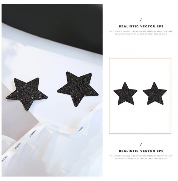 FEE ET MOI - Nipple Sticker Accessories (Black Star-shaped)